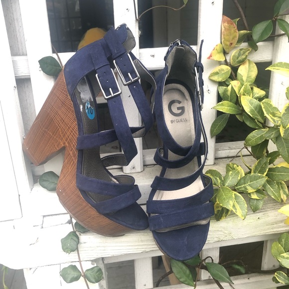 Guess Shoes - Guess — strappy wooden thick heels (10)